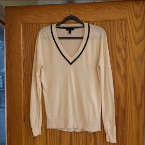 J Crew long sleeve V neck with accent lines